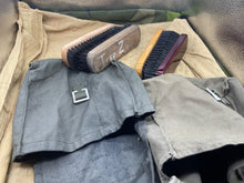 Load image into Gallery viewer, 2 Pairs of Original German Army Boot Cleaning Kit Bags with Brushes - The Militaria Shop
