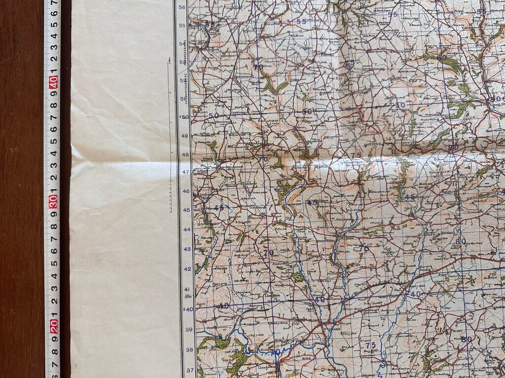 Original WW2 British Army OS Map of Great Britain - Carmarthen - The Militaria Shop