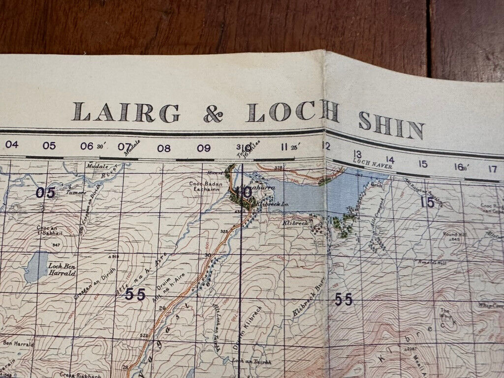 Original WW2 British Army GSGS Map of Scotland - Lairg & Loch Shin - The Militaria Shop