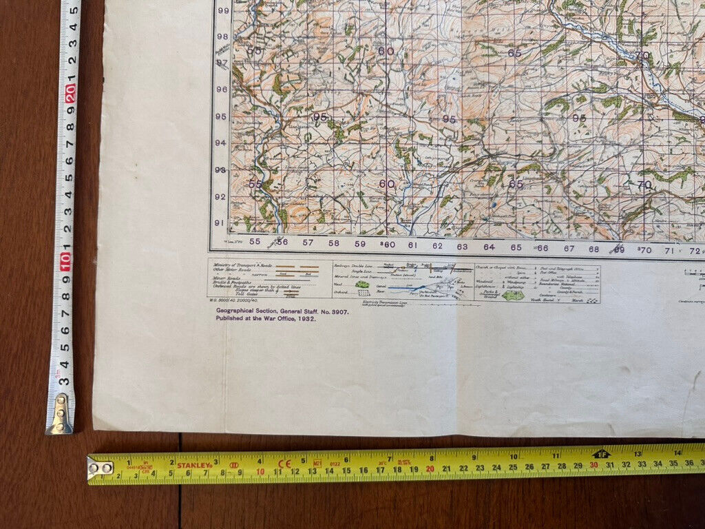 Original WW2 British Army GSGS OS Map of Great Britain - Bishop's Castle - The Militaria Shop