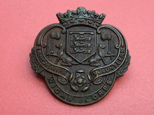 Load image into Gallery viewer, Original WW1 British Army Cap Badge - Lancashire Volunteers Wigan Corps
