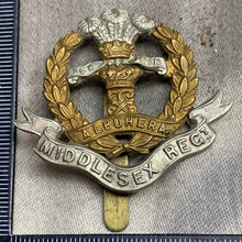 Load image into Gallery viewer, Origianl WW2 British Army Middlesex Regiment Cap Badge
