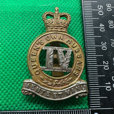 Original British Army Queen's Own Hussars Regiment Cap Badge - The Militaria Shop