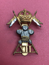 Load image into Gallery viewer, Original WW2 British Army Cap Badge - 12th Lancers Regiment
