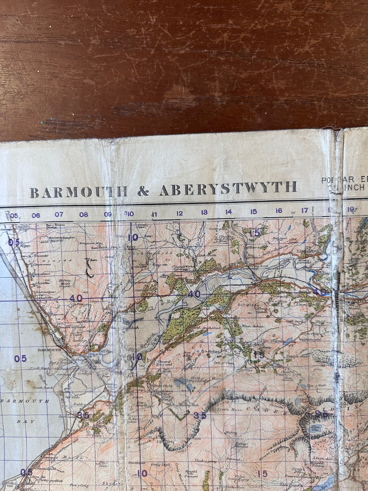 Original WW2 British Army GSGS OS Map Great Britain - Barmouth & Aberystwyth - The Militaria Shop