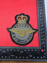 Load image into Gallery viewer, British RAF Royal Air Force Bullion Embroidered Blazer Badge
