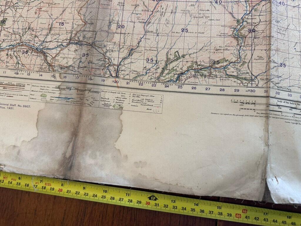 Original WW2 British Army GSGS OS Map of Great Britain - Brecon & Llandovery - The Militaria Shop
