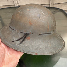 Load image into Gallery viewer, Original WW2 British Home Front Civillian Zuckerman Helmet &amp; Liner - 1941 Dated
