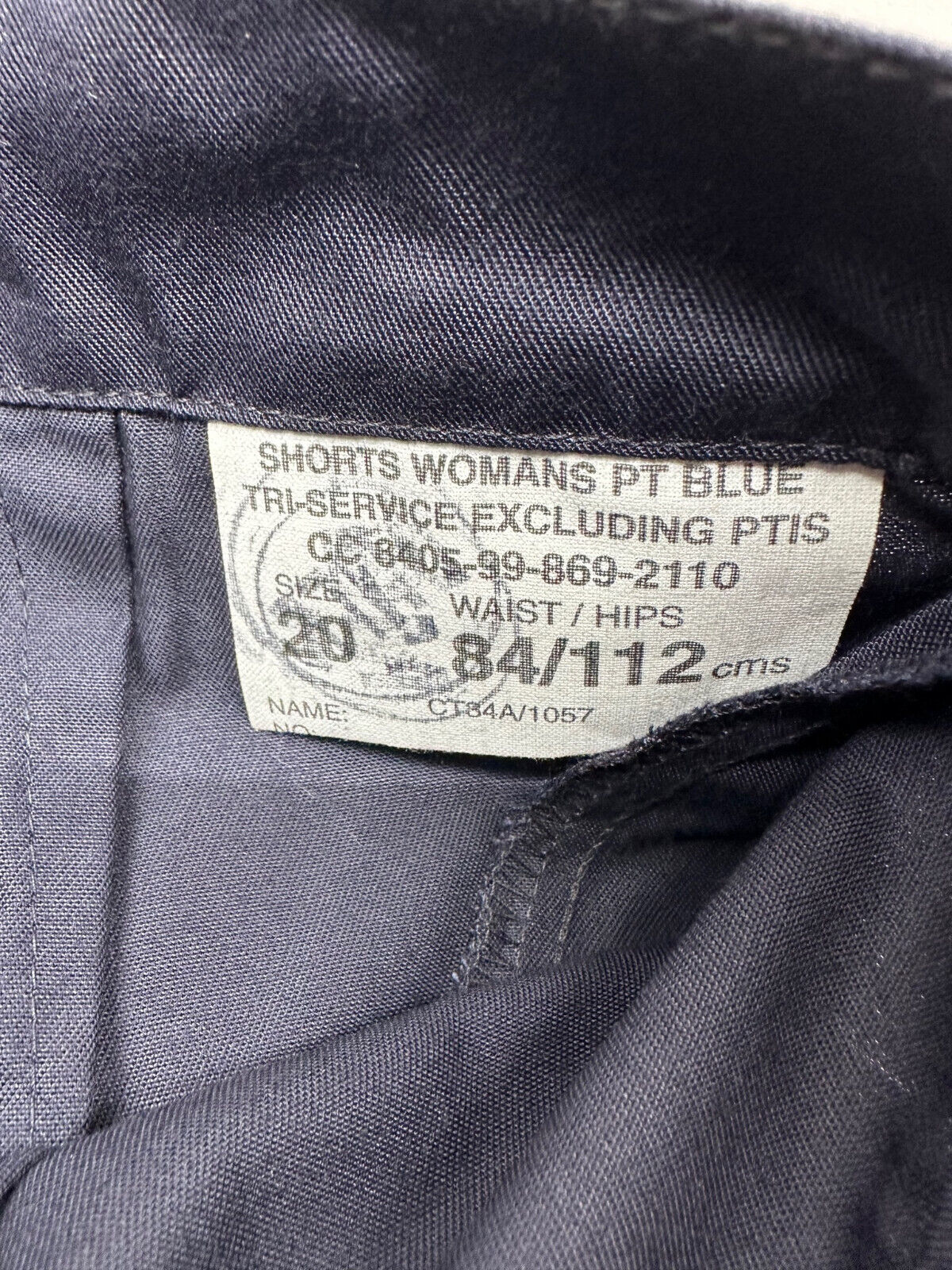 Genuine British Army Women's PT Blue Shorts Tri-Service - NEW - Size 20 - 84/112 - The Militaria Shop