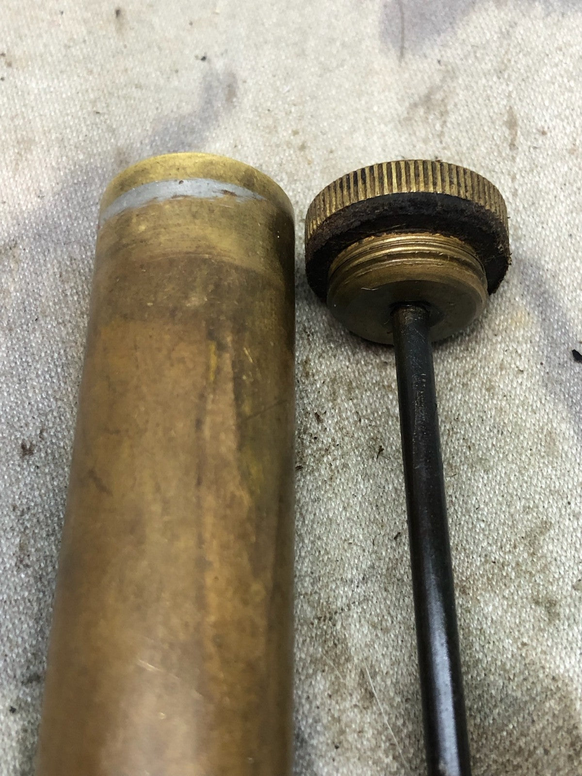 Original WW1 British Army SMLE Enfield Brass Oil Bottle - EFD Marked - The Militaria Shop