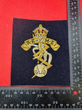 Load image into Gallery viewer, British Army Bullion Embroidered Blazer Badge - R.E.M.E Engineers - King&#39;s Crown
