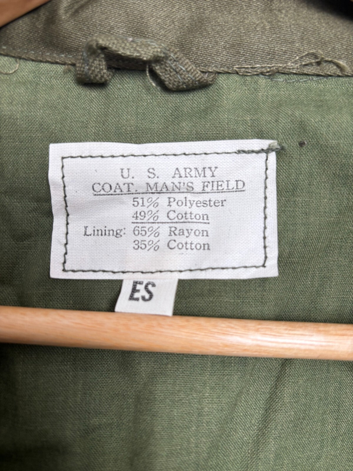 Genuine Unissued U.S Army OD Green Coat Mans Field Jacket Size ES - The Militaria Shop