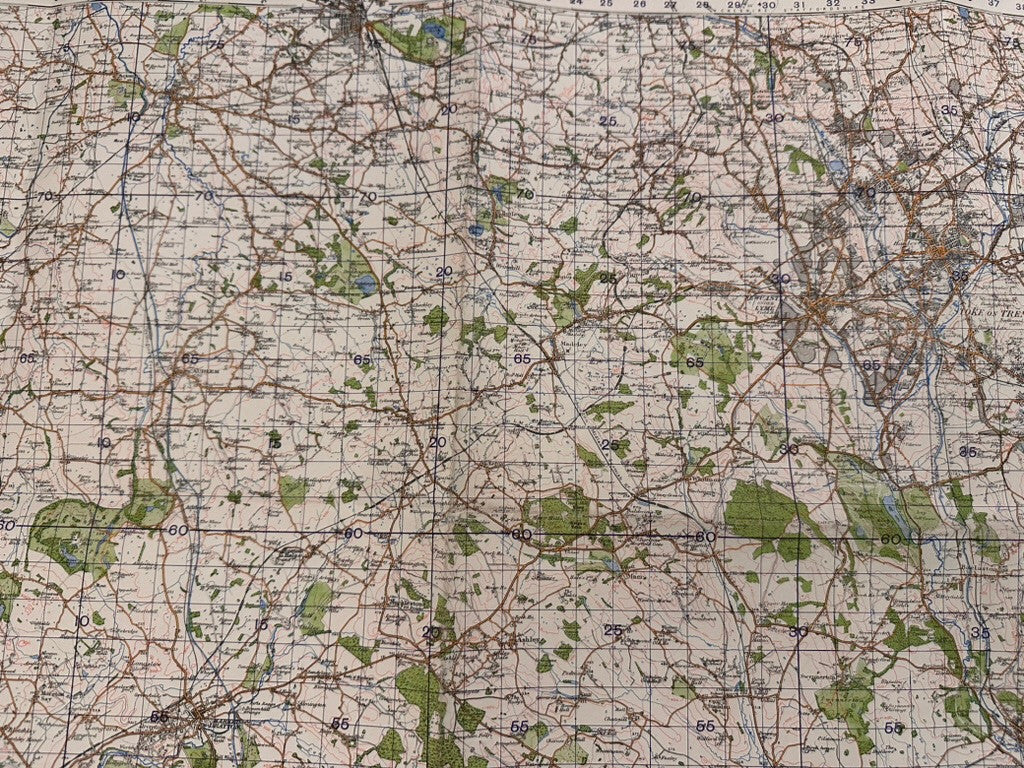 Original WW2 British Army GSGS OS Map of Great Britain - Stoke on Trent - The Militaria Shop