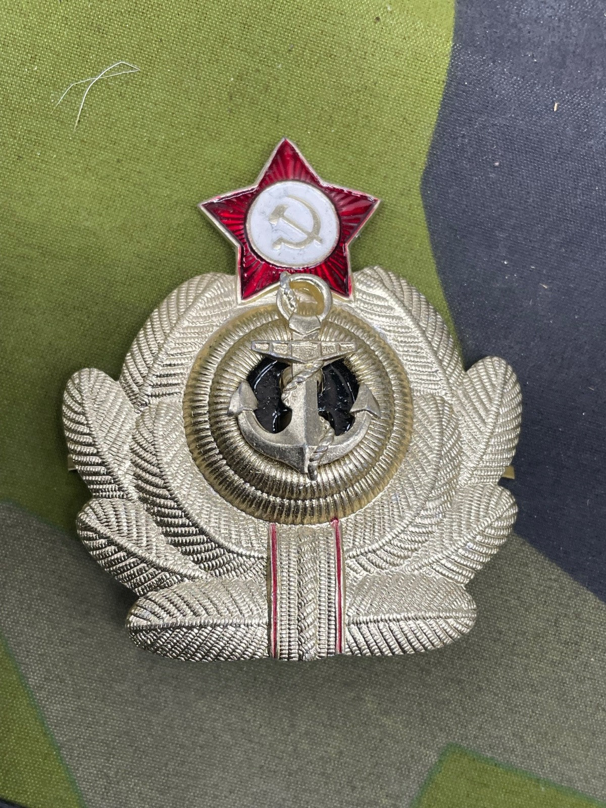 Original Soviet Naval Officer's Cap Badge - The Militaria Shop