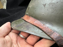 Load image into Gallery viewer, Original WW2 French Army M1926 Adrian Helmet Complete - Rare Large Size
