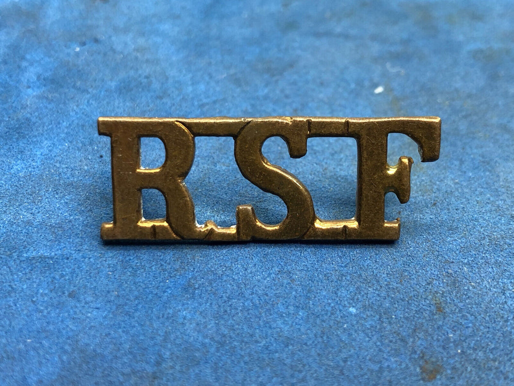 Original WW2 British Army Royal Scots Fusiliers (R.S.F.) Brass Shoulder Title