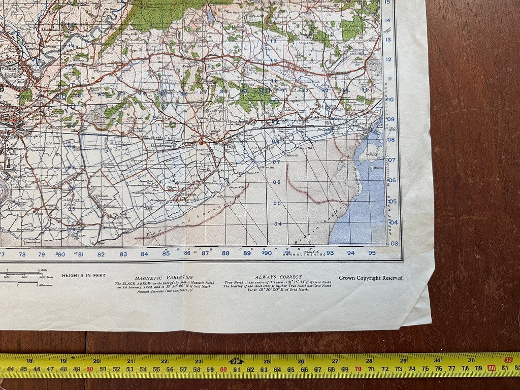 Original WW2 British Army OS Map of Great Britain - Newport - The Militaria Shop