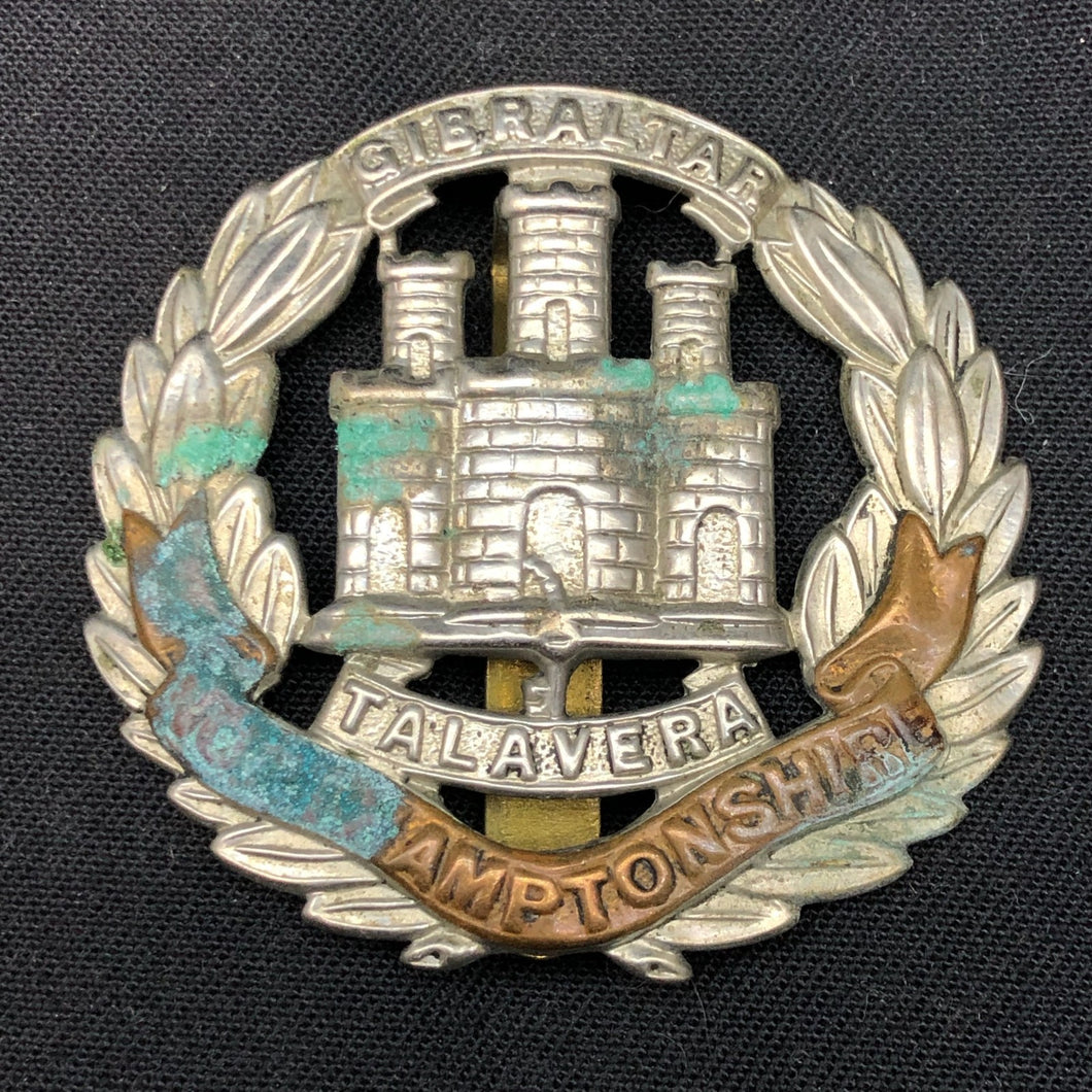 Original British Army Cap Badge - Northamptonshire Regiment - The Militaria Shop
