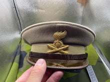 Load image into Gallery viewer, Original Royal Italian Artillery Officer Peaked Visor Cap with Badge - The Militaria Shop
