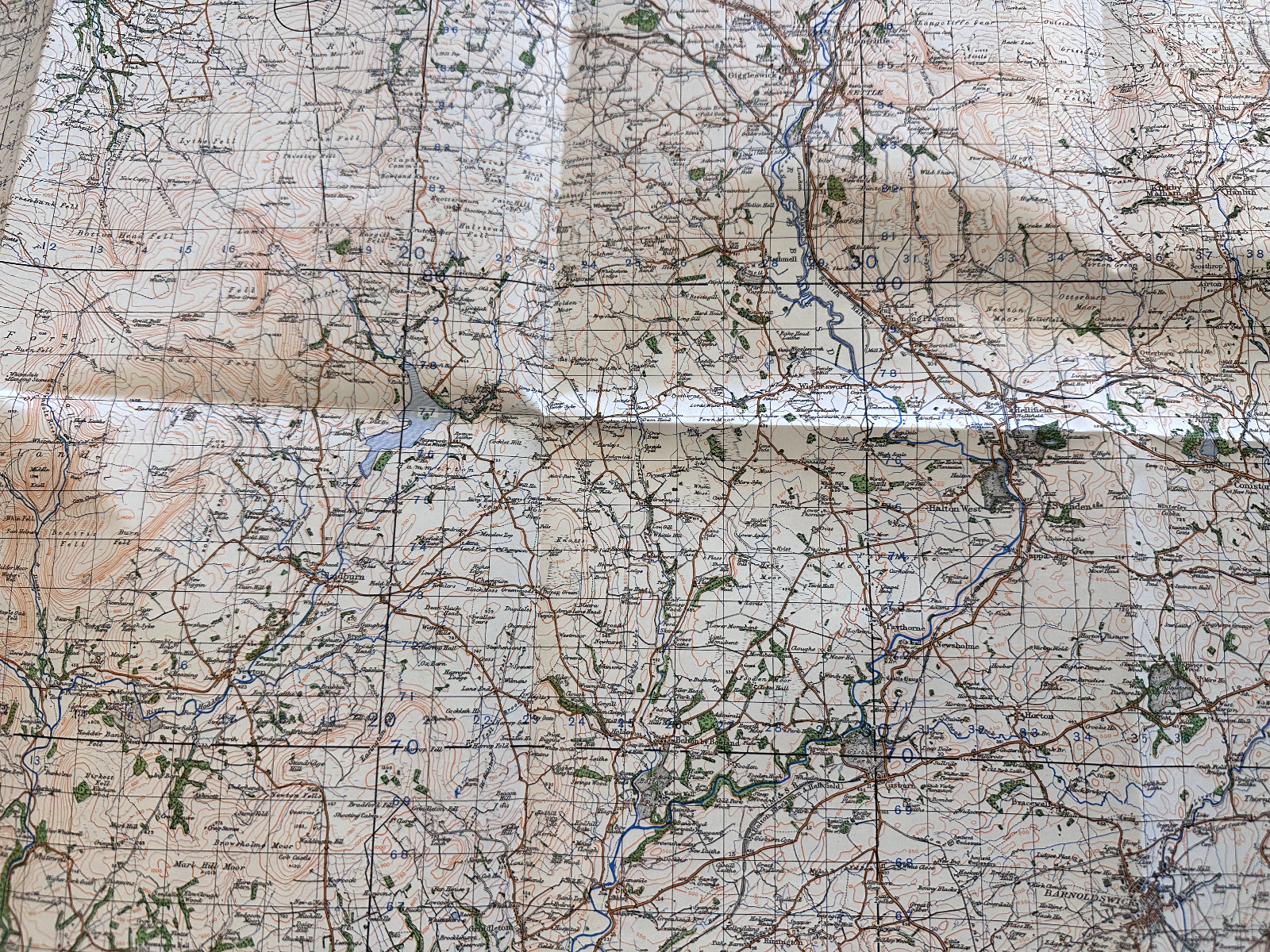 Original WW2 British Army GSGS OS Map of England & Wales - Ribblesdale - The Militaria Shop