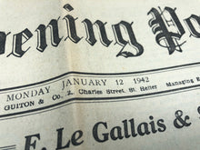 Lade das Bild in den Galerie-Viewer, Original WW2 British Newspaper Channel Islands Occupation Jersey - January 1942
