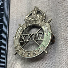 Load image into Gallery viewer, Original WW2 British Army 24th Lancers Cap Badge
