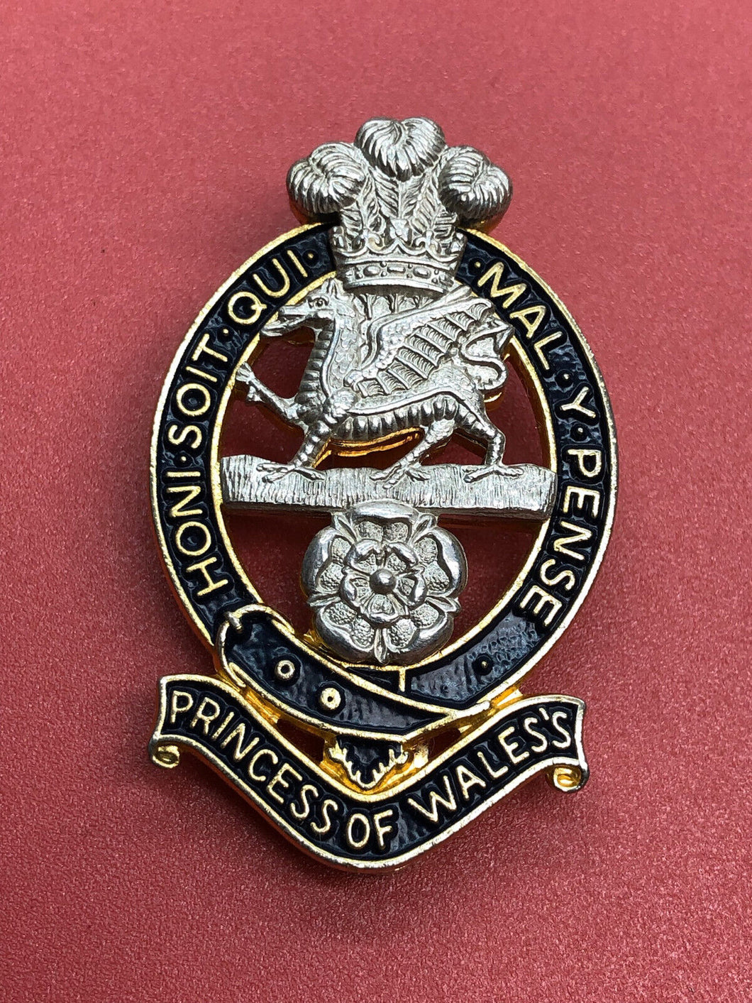 Genuine British Army Princess of Wales's Royal Regiment Cap Badge