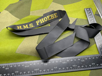 Original British Royal Navy HMS Phoebe Cap Tally - The Militaria Shop