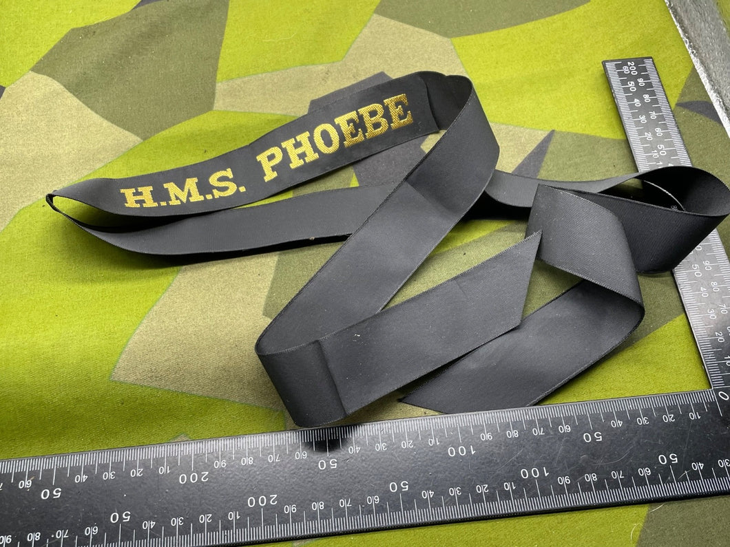 Original British Royal Navy HMS Phoebe Cap Tally - The Militaria Shop