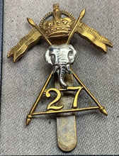 Load image into Gallery viewer, Original WW2 British Army 27th Lancers Cap Badge
