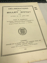 Lade das Bild in den Galerie-Viewer, Guernsey Historic Paperwork - Deliberations sur le Billet D&#39;etat - 1945
