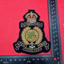 Load image into Gallery viewer, British Army Bullion Embroidered Blazer Badge - Royal Marines - Kings Crown
