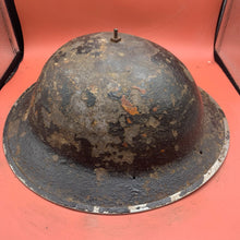 Load image into Gallery viewer, Original WW2 Mk2 British Army Brodie Combat Helmet &amp; Liner Set
