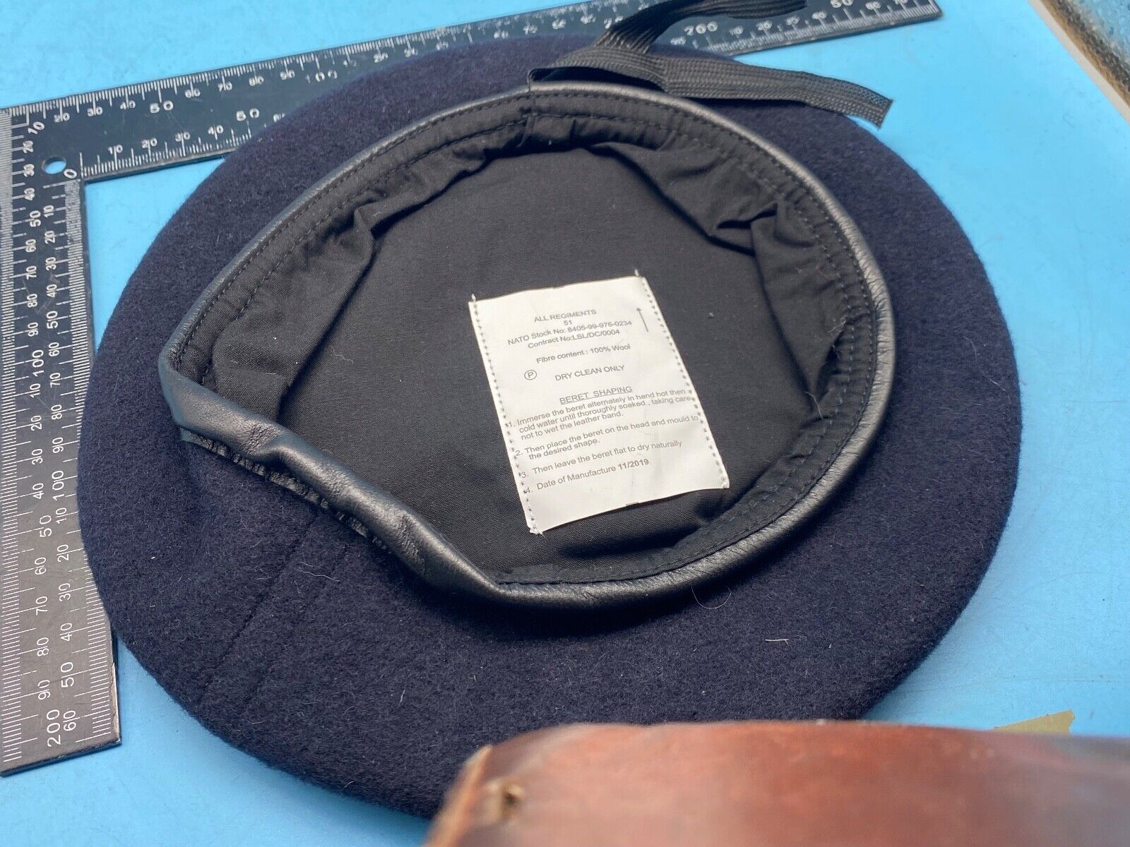 Original British Army Blue Beret - Wool Knitted Dark Blue - Size 51 - The Militaria Shop
