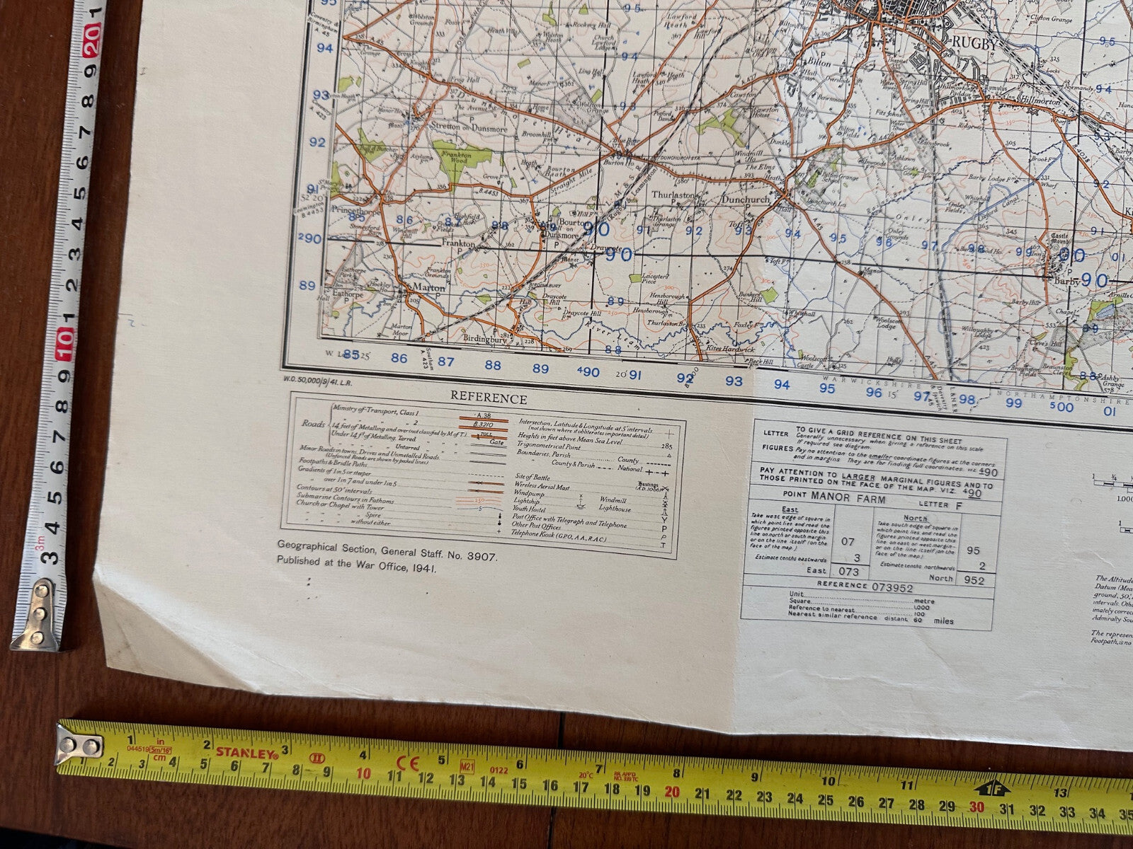 Original WW2 British Army OS Map of Great Britain - Rugby - The Militaria Shop