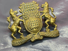 Load image into Gallery viewer, Original WW1 British Army Westminster Dragoons IY Regiment Collar Badge
