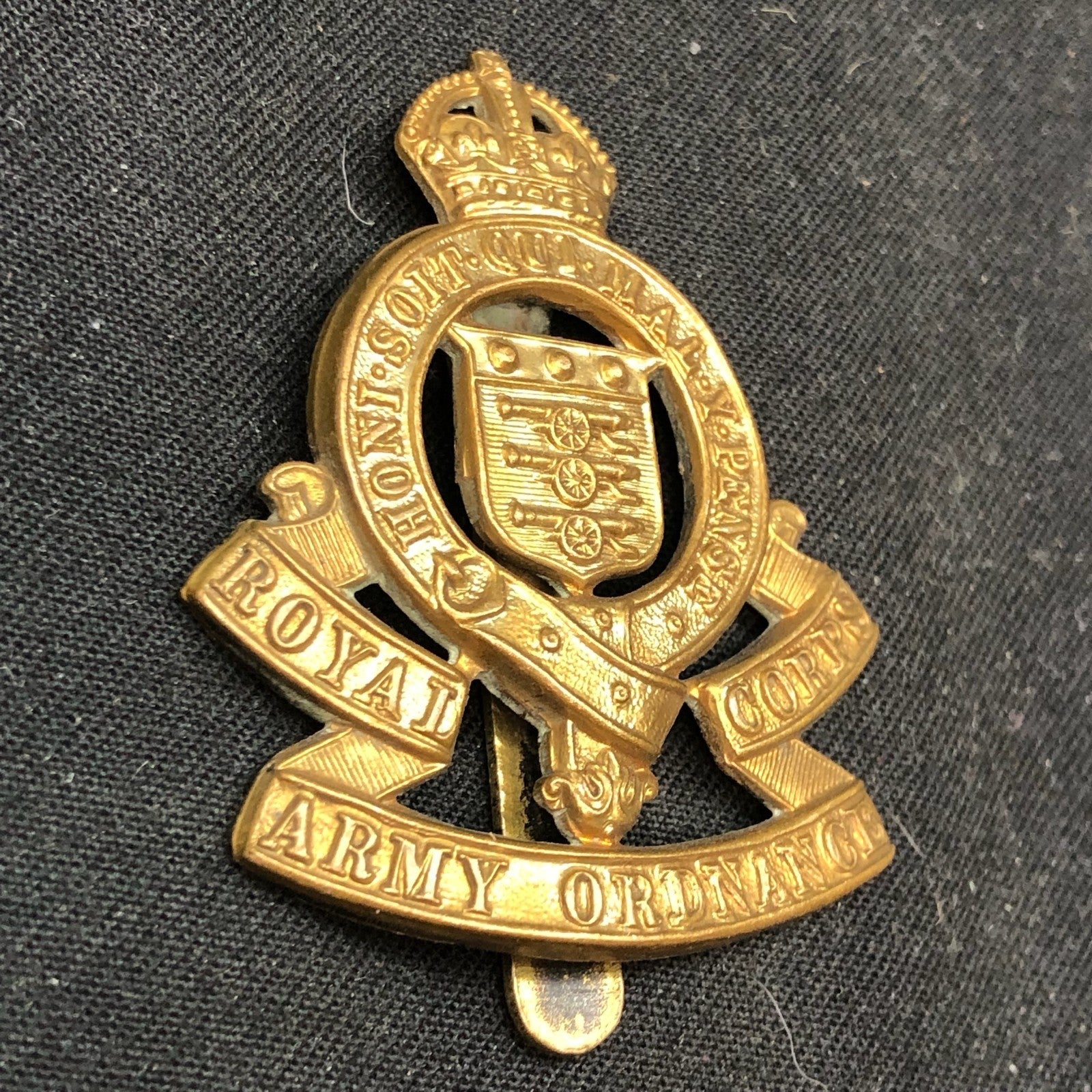 Original WW2 British Army Cap Badge - Royal Army Ordnance Corps - The Militaria Shop