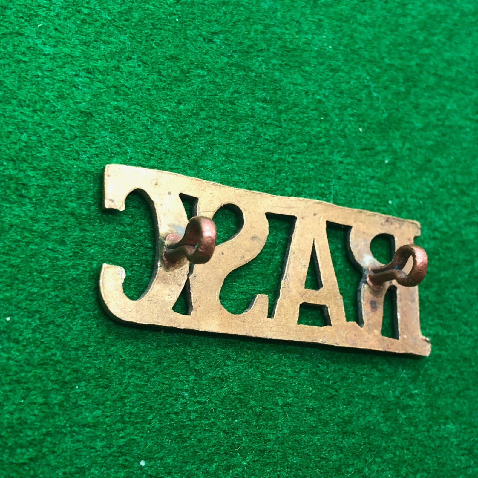 Original WW2 British Army Brass Shoulder Title - RASC Royal Army Service Corps - The Militaria Shop