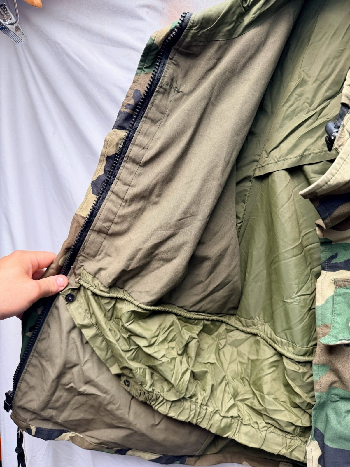 Genuine US Army Woodland Ecwcs Parka Jacket - Size Medium Short