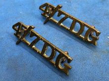 Load image into Gallery viewer, Original WW2 British Army 4th/7th Royal Dragoon Guards Brass Shoulder Title
