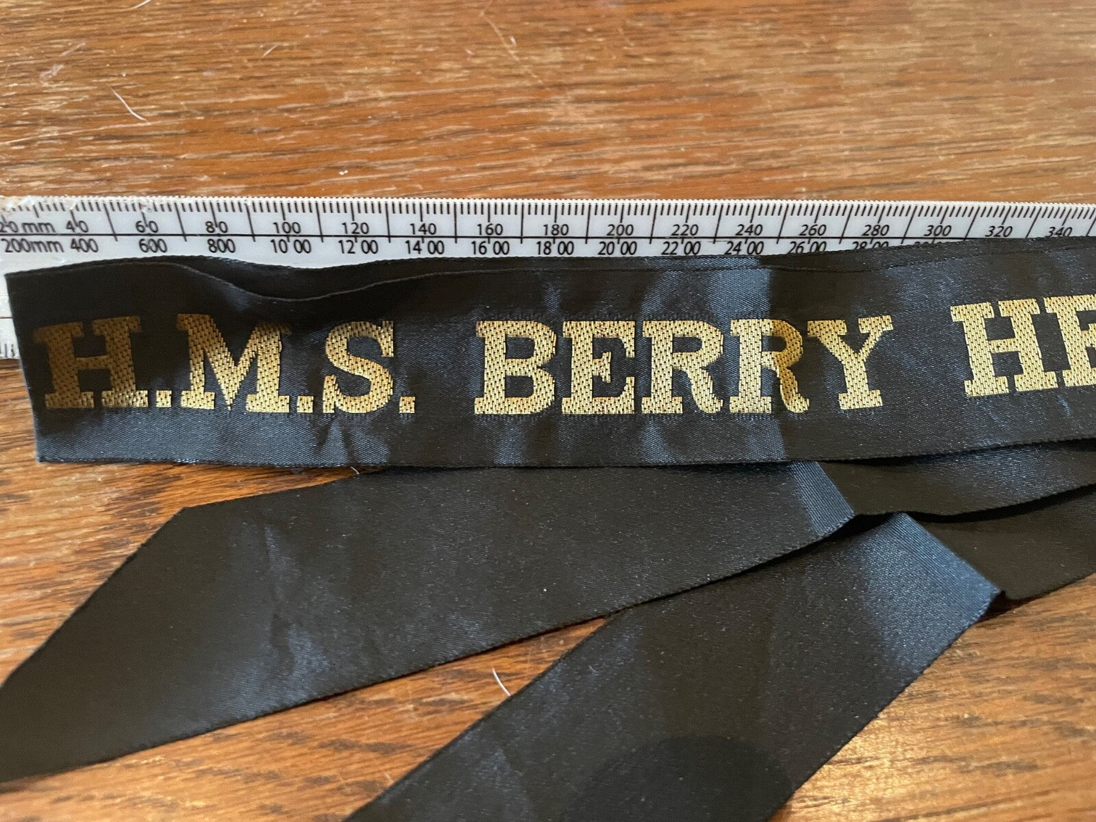 Genuine British Royal Navy HMS Berry Head Cap Tally - Full Length - Mint - The Militaria Shop