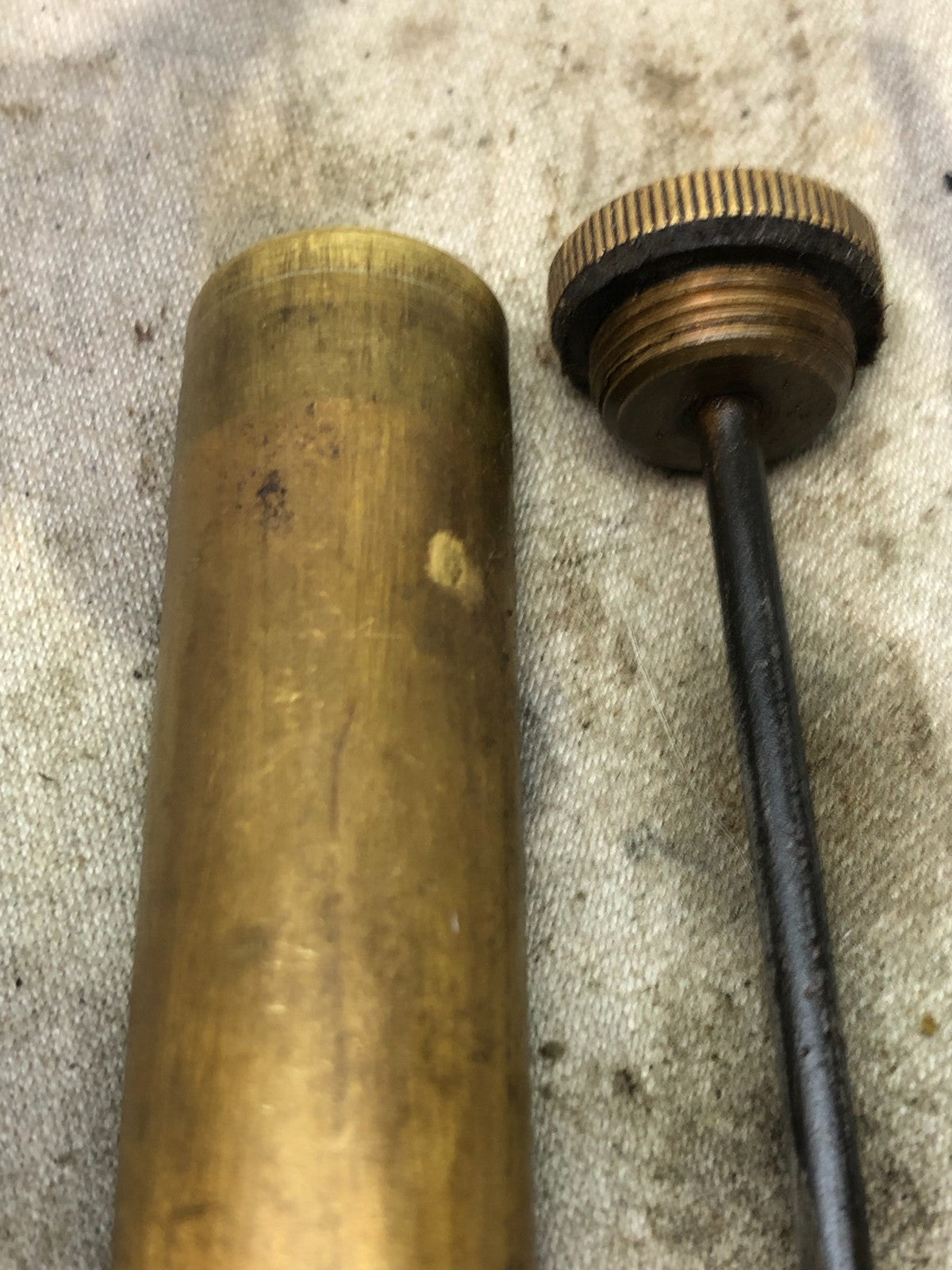 Original WW1 British Army SMLE Enfield Brass Oil Bottle - EFD Marked - The Militaria Shop