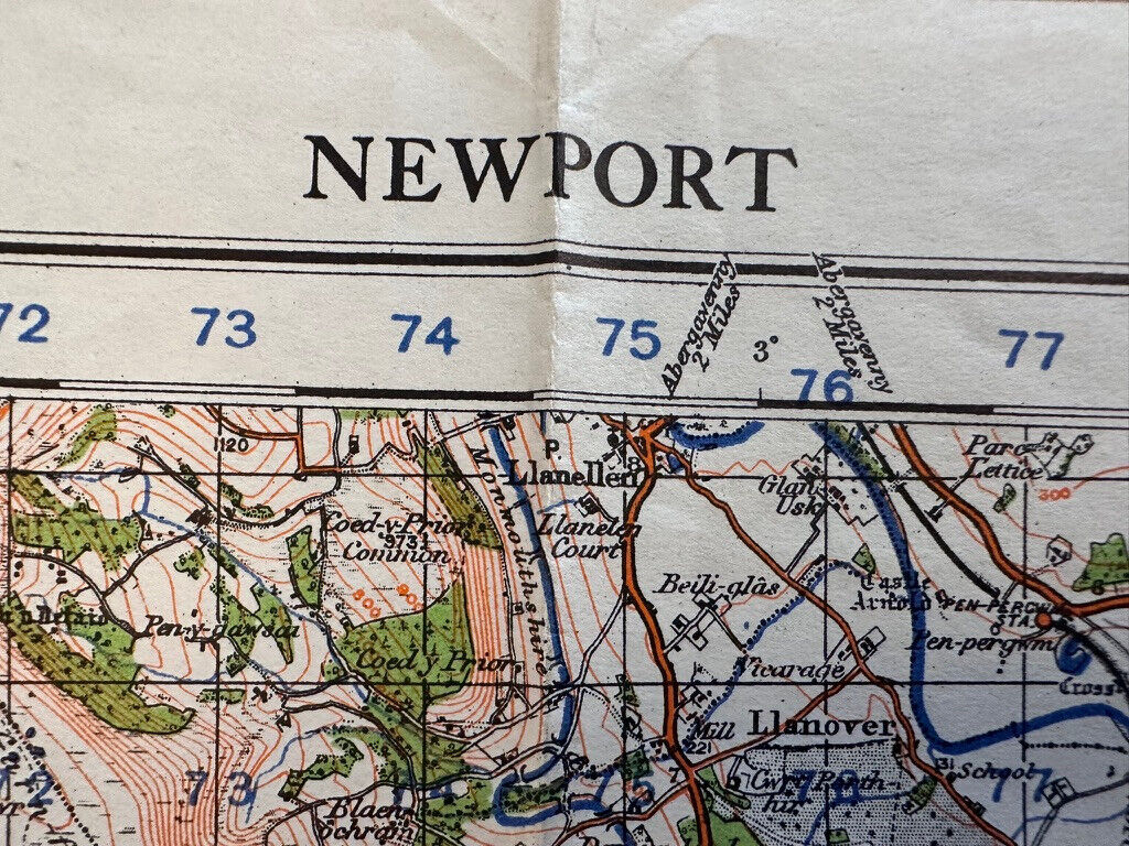 Original WW2 British Army OS Map of Great Britain - Newport - The Militaria Shop