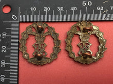 Load image into Gallery viewer, Original WW2 British Army Middlesex Regiment Collar Badge Pair
