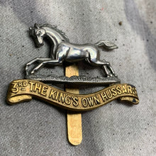 Load image into Gallery viewer, Original WW2 British Army Cap Badge - 3rd The King&#39;s Own Hussars
