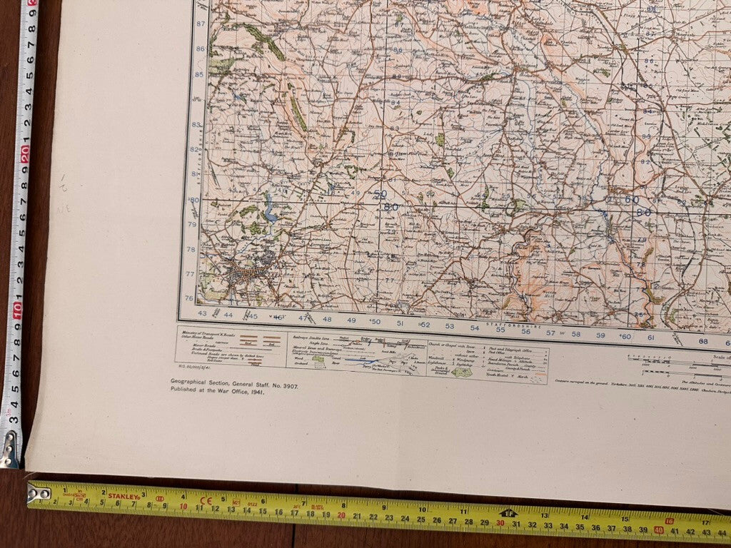 Original WW2 British Army GSGS OS Map of England - Buxton & Matlock - The Militaria Shop