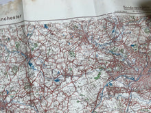 Load image into Gallery viewer, Original WW2 German Luftwaffe Map of Manchester / Liverpool UK North West
