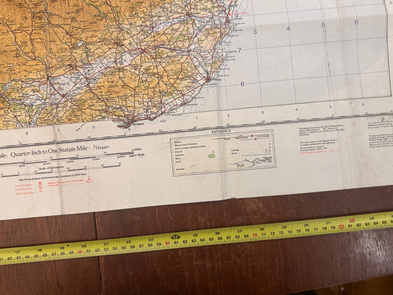 Original WW2 British Army RAF Navy Base Map of Scotland - The Eastern Highlands - The Militaria Shop