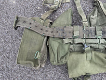 Load image into Gallery viewer, Original British Army 58 Pattern Webbing Rig Set Up - Belt, Pouches, Roll
