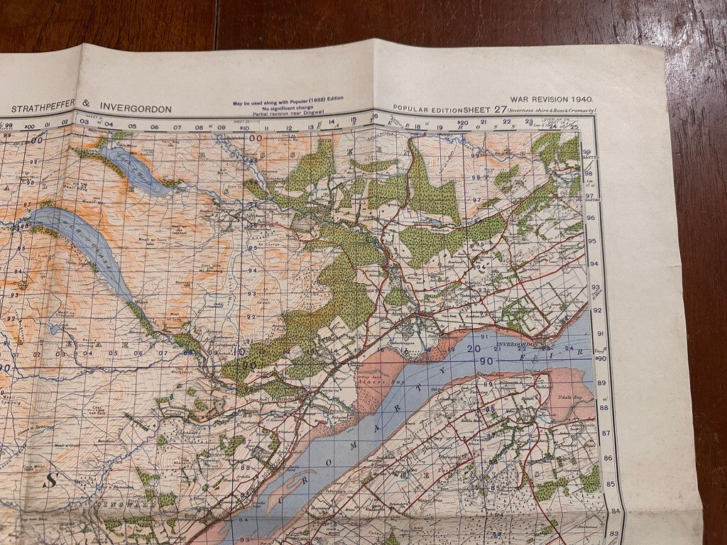 Original WW2 British Army GSGS Map of Scotland - Strathpeffer & Invergordon - The Militaria Shop